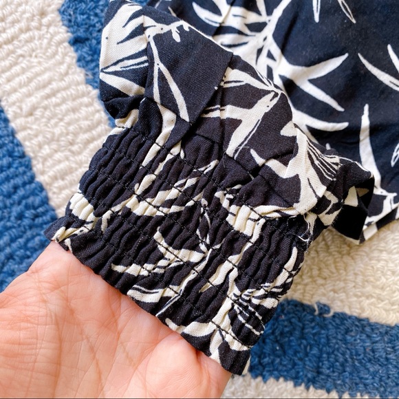 🐚 BOHO TROPICAL NAVY WHITE HIGH WAIST BAGGY PANTS! - Picture 7 of 8